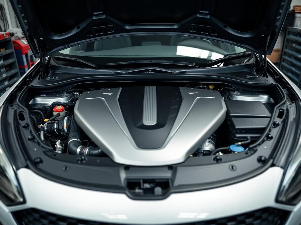 Open bonnet showing a clean modern engine bay