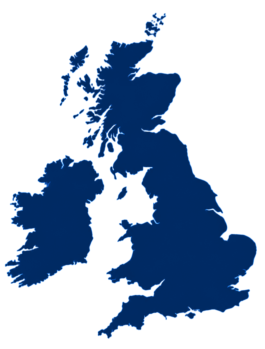 Map of the United Kingdom showing HydroX Drive coverage